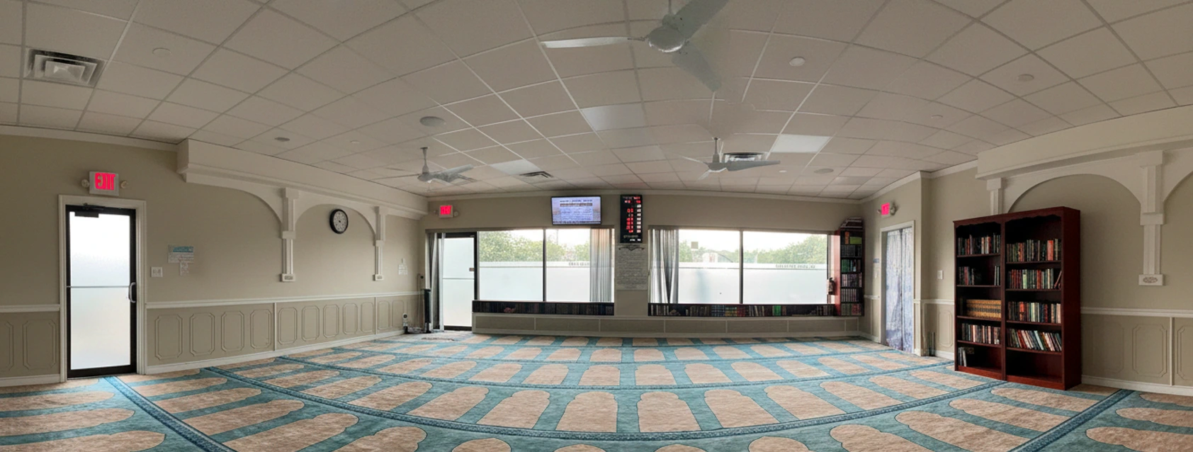 Interior prayer hall of Ar-Rehman Islamic Center Mississauga